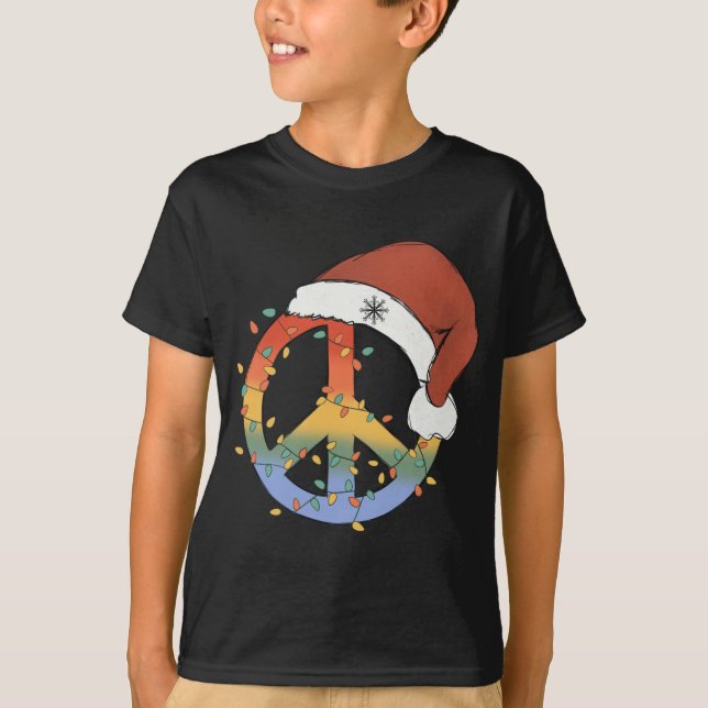 Camiseta Navidades por la paz firman Navidades de Santa Hat (Anverso)