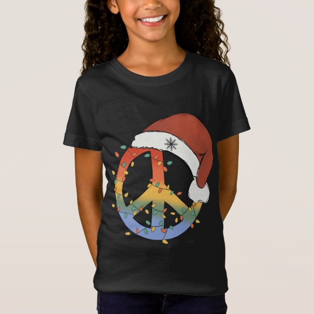 Camiseta Navidades por la paz firman Navidades de Santa Hat (Anverso)