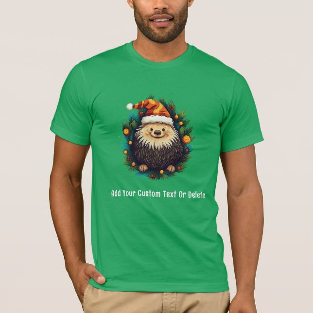 Camiseta Navidades Porcupine Xmas Light Santa Porcupine (Anverso)