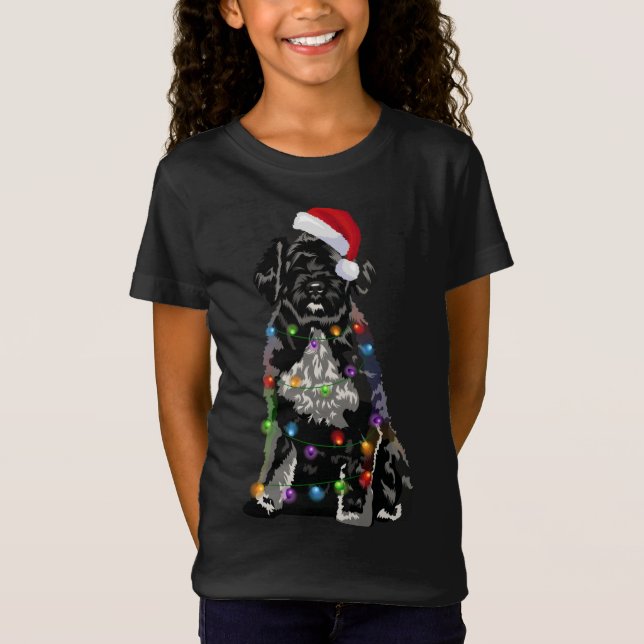 Camiseta Navidades portugueses de perros de agua iluminan e (Anverso)