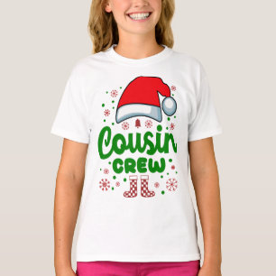 Camiseta Navidades primos Santa Hat Familia Red Verde
