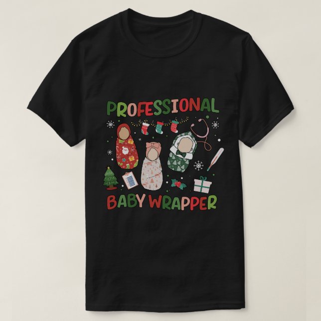 Camiseta Navidades profesionales de envolvimiento de niños  (Diseño del anverso)