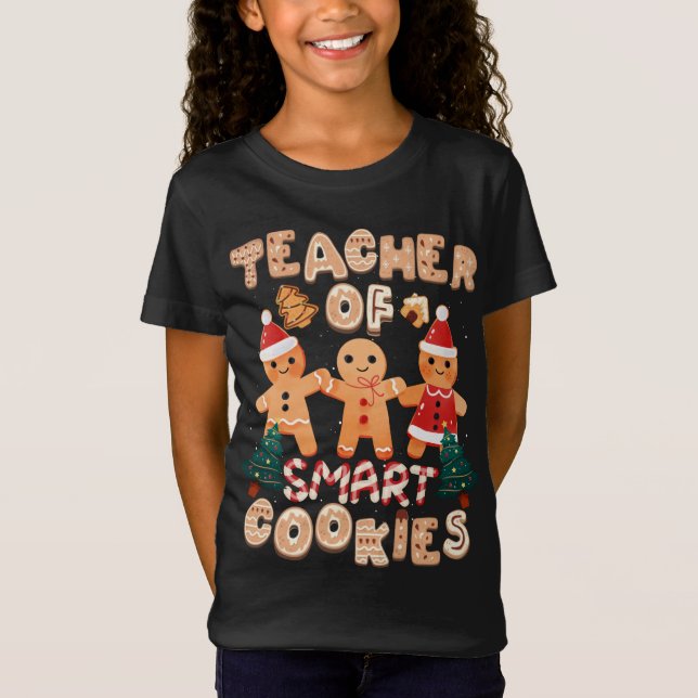 Camiseta Navidades Profesor Cute Gingerbread Cookies Funny  (Anverso)