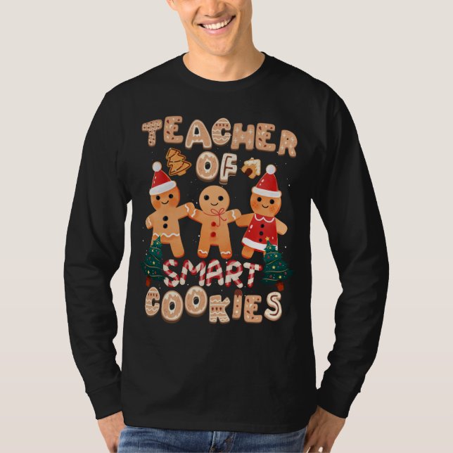 Camiseta Navidades Profesor Cute Gingerbread Cookies Funny  (Anverso)