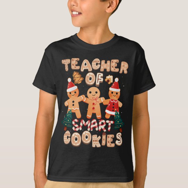 Camiseta Navidades Profesor Cute Gingerbread Cookies Funny  (Anverso)