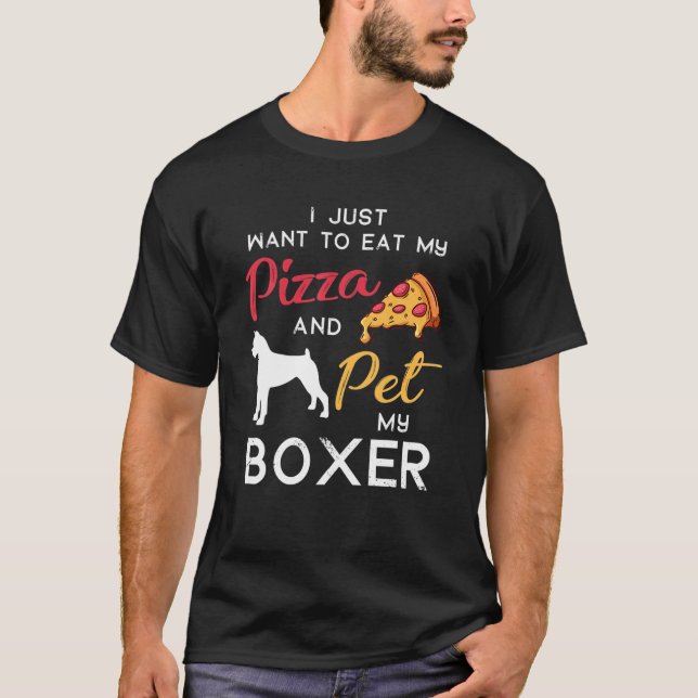 Camiseta Navidades Propietarios de Boxer Dog Pizza Lover Cu (Anverso)