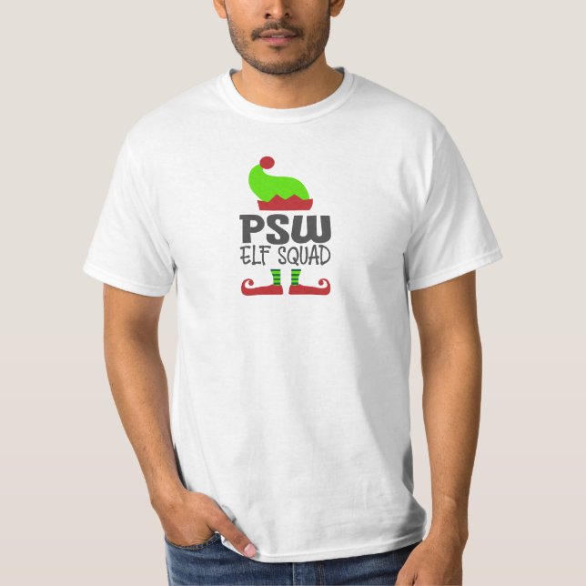 Camiseta Navidades PSW Elf Squad, trabajador de soporte per (Anverso)