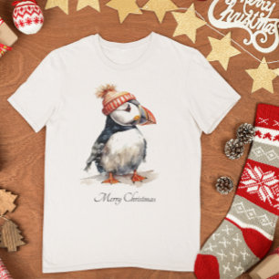 Camiseta Navidades Puffin, personalizable
