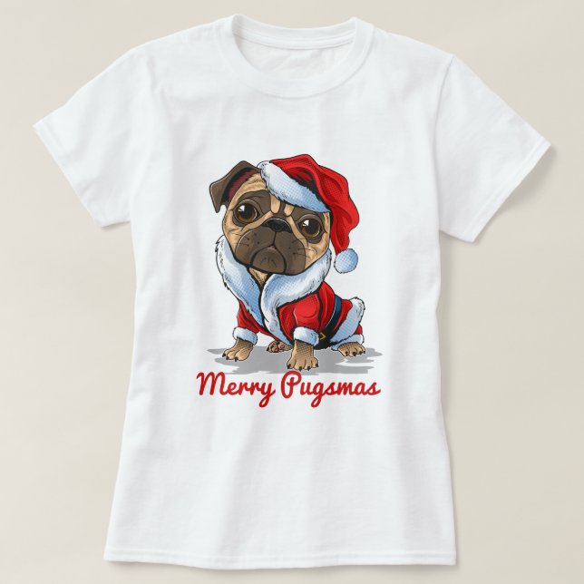 Camiseta Navidades Pug (Diseño del anverso)
