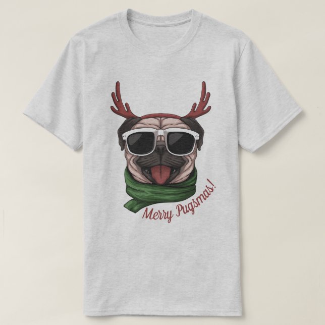 Camiseta Navidades Pug (Diseño del anverso)