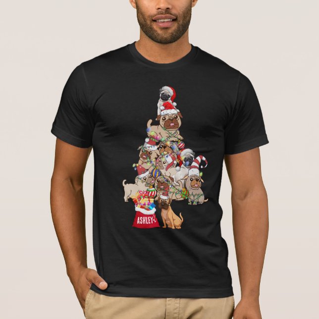 Camiseta Navidades Pug Dog Puppy Cute (Anverso)