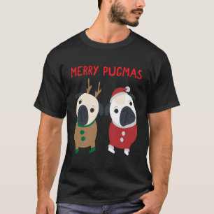 Camiseta Navidades Pug Funny Pugmas Holiday Gráfico Long Sl