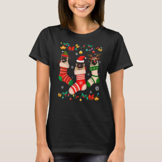 Camiseta Navidades Pug Sock Xmas reno Santa ELF Perro