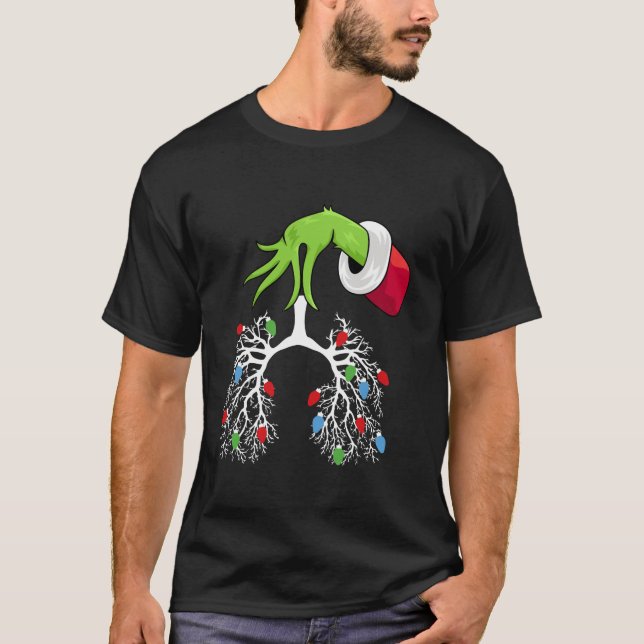 Camiseta Navidades pulmonares alumbran terapias respiratori (Anverso)