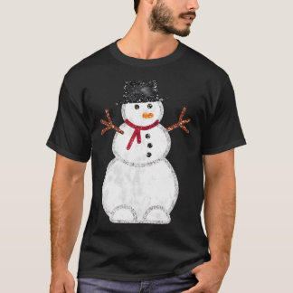Camiseta Navidades Purpurina Snowman