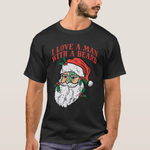 Camiseta Navidades que amo al hombre con barba Santa Gracio
