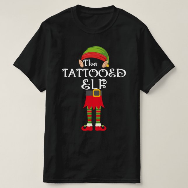 Camiseta navidades que coinciden con la familia elf tatuada (Diseño del anverso)