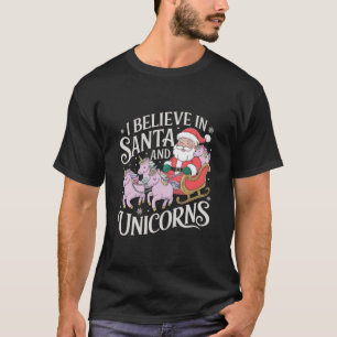 Camiseta Navidades Que Creo En Santa Y Unicornios