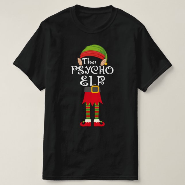 Camiseta navidades que emparejan a la familia de psicópata  (Diseño del anverso)