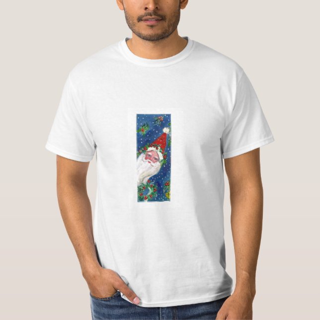 CAMISETA NAVIDADES QUE LEO / SANTA CLAUS CON RIBBÓN ROJO (Anverso)