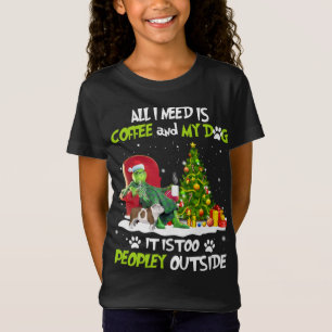 Camiseta Navidades Que Necesito Son Café Y Mi Bulldog Inglé