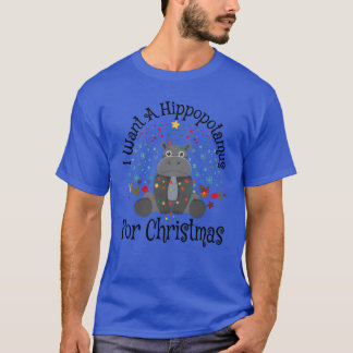 Camiseta Navidades que quiero hipopótamo para Navidades