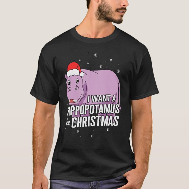 Camiseta Navidades Que Quiero Un Hipopótamo Para Los Navida (Anverso)