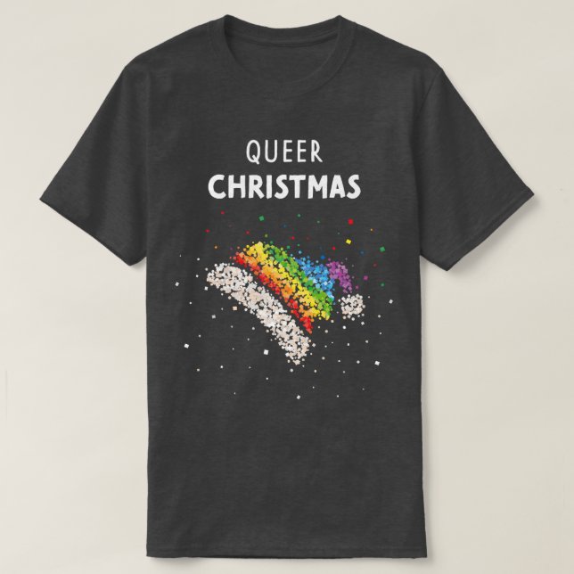 Camiseta Navidades queer Santa Hat LGBTQ Orgullo Gay (Diseño del anverso)