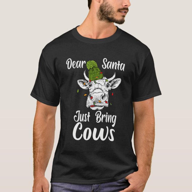 Camiseta Navidades Querido Papá Noel Trae Vacas Graciosas H (Anverso)