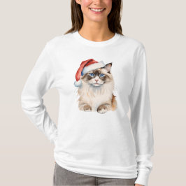 Camiseta Navidades Ragdoll cat Watercolor