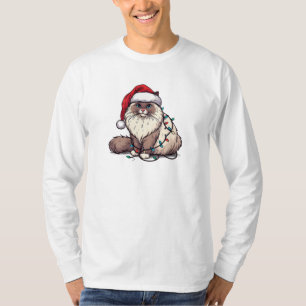 Camiseta Navidades Ragdoll cat, Xmas Santa Ragdoll gatito