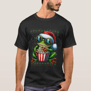Camiseta Navidades Rana comiendo palomitas de maíz Navidade
