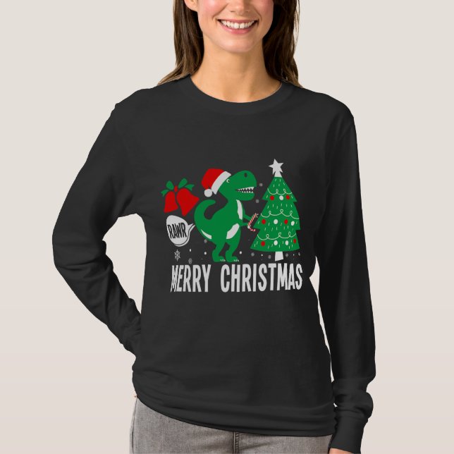 Camiseta Navidades Raws Baby Dinosaur Lover Xmas Trex (Anverso)