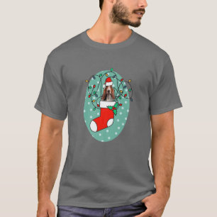 Camiseta Navidades reaccionando al perro Bassett Hound