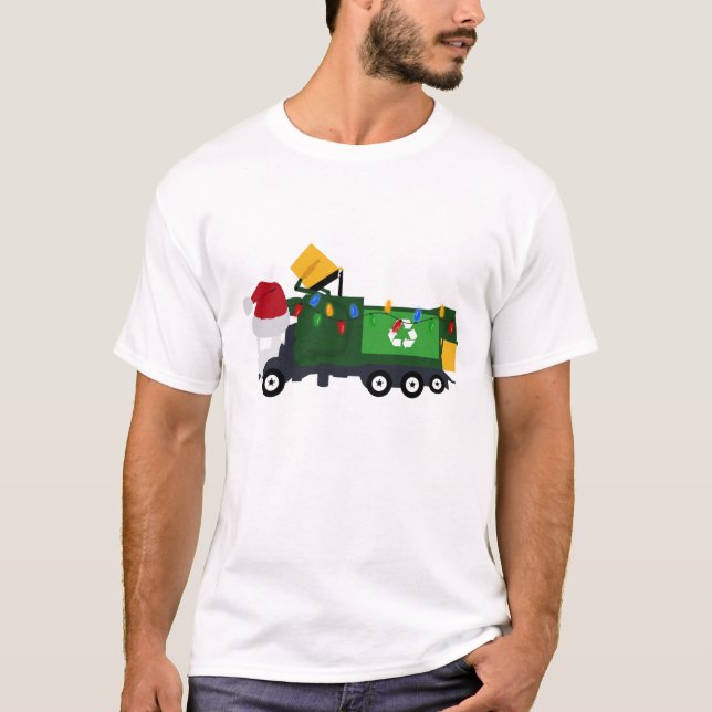 Camiseta Navidades reciclando camión basura (Anverso)