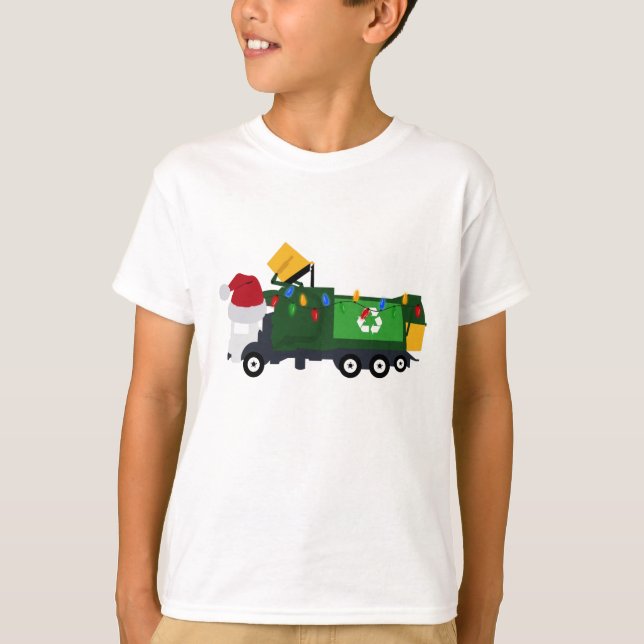 Camiseta Navidades reciclando camión basura (Anverso)