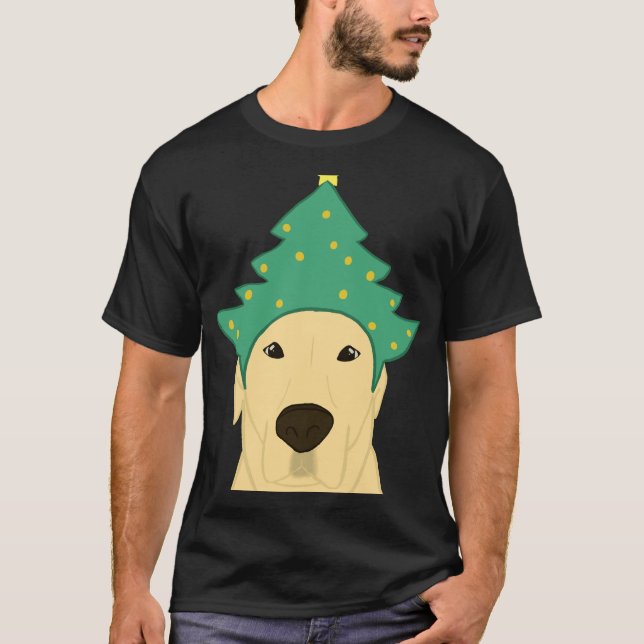 Camiseta Navidades recuperadores de labrador amarillo (Anverso)