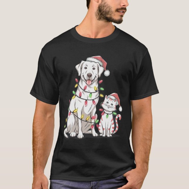 Camiseta Navidades recuperadores de Labrador festivos para  (Anverso)