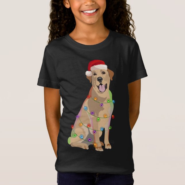 Camiseta Navidades recuperadores de labrador iluminan el am (Anverso)