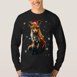 Camiseta Navidades Red Fox Lover Xmas Perro Árbol Santa Hat