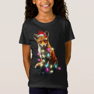 Camiseta Navidades Red Fox Lover Xmas Perro Árbol Santa Hat