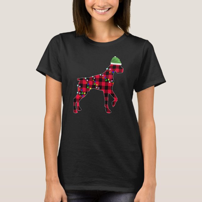Camiseta Navidades Red Plaid Buffalo Dog Pajama (Anverso)