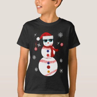 Camiseta Navidades Regalo de Snowman Santa Hat de béisbol
