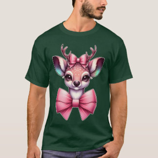 Camiseta Navidades Rein Merry Christmas Pink Animal retro