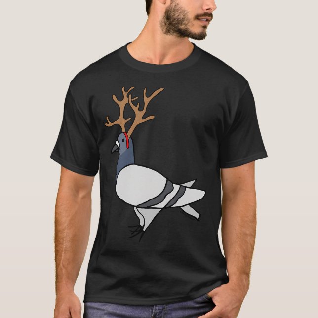 Camiseta Navidades Reindeer Fred The Pigeon (Anverso)