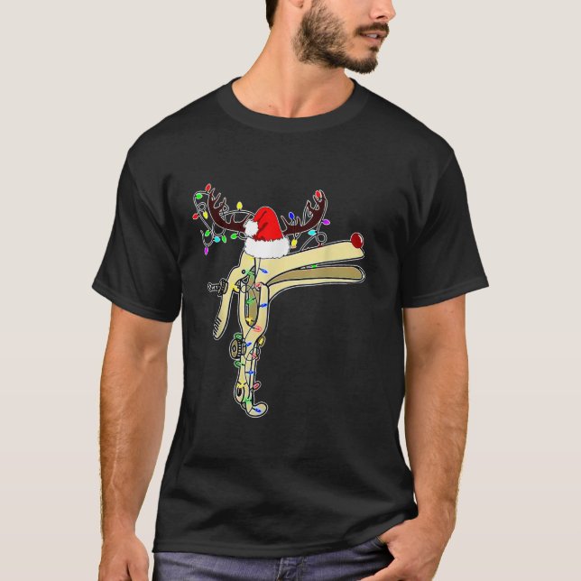Camiseta Navidades Reindeer Speculum Enfermera OBGYN L D Nu (Anverso)