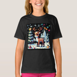 Camiseta Navidades Reindeer Winter Wonderland Pixel Art