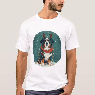 Camiseta Navidades reno Perro de montaña Bernese