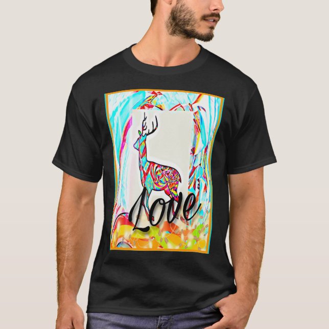 Camiseta Navidades renos. Amor. Arte Digital. (Anverso)