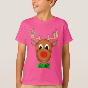 Camiseta Navidades renos divertidos con Bowtie